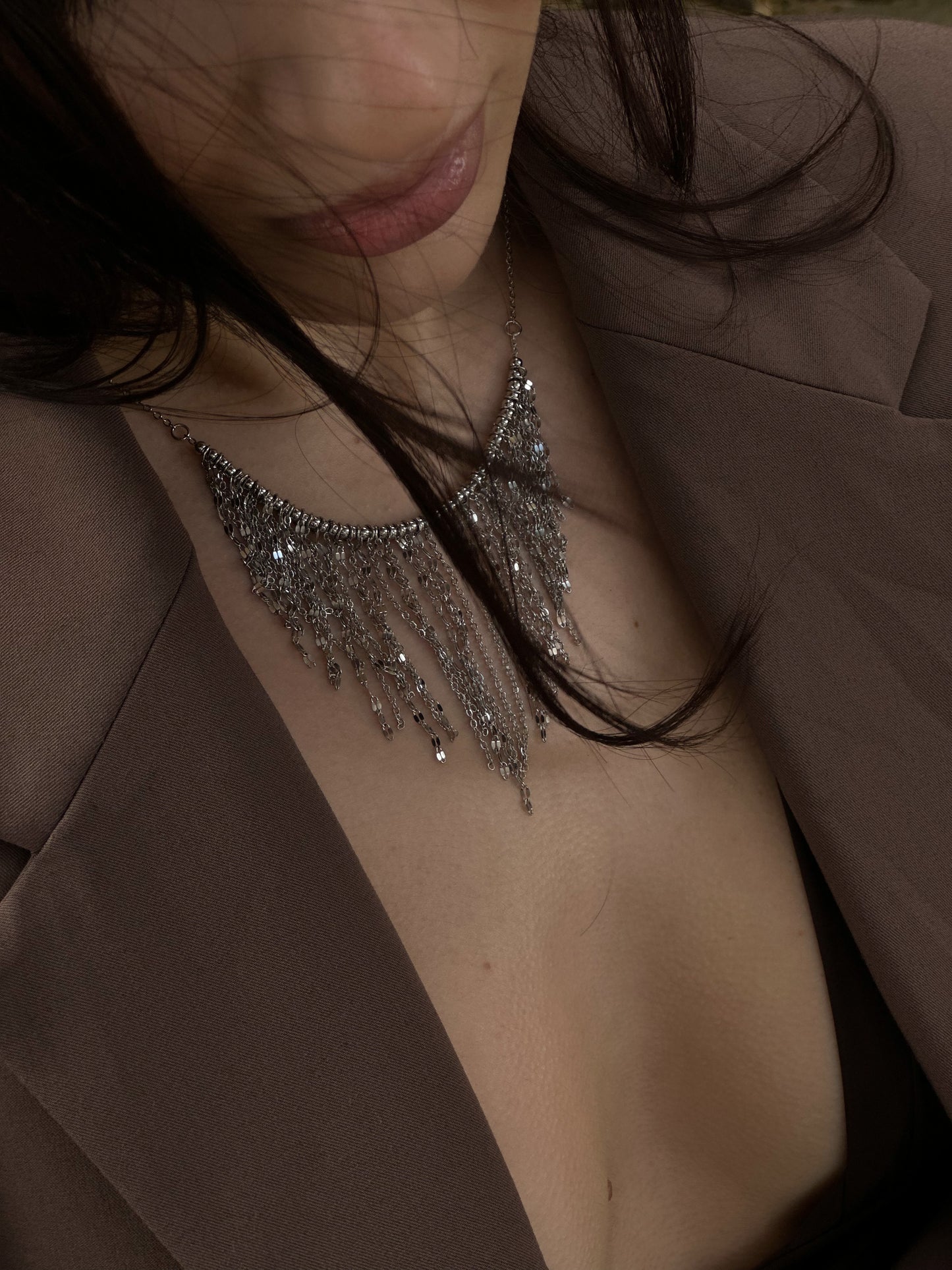 “Silver Cascade” necklace