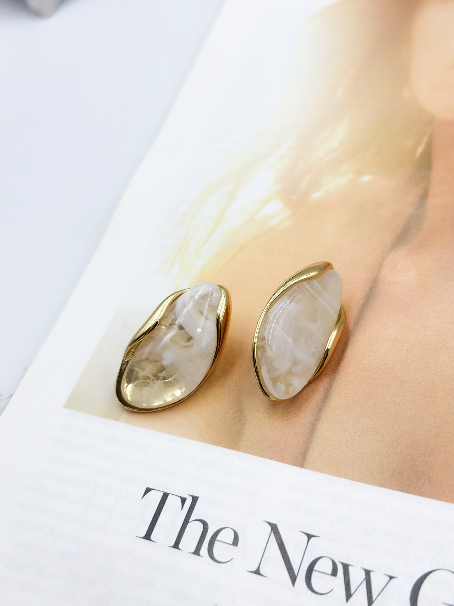 “Whisper of white” earrings