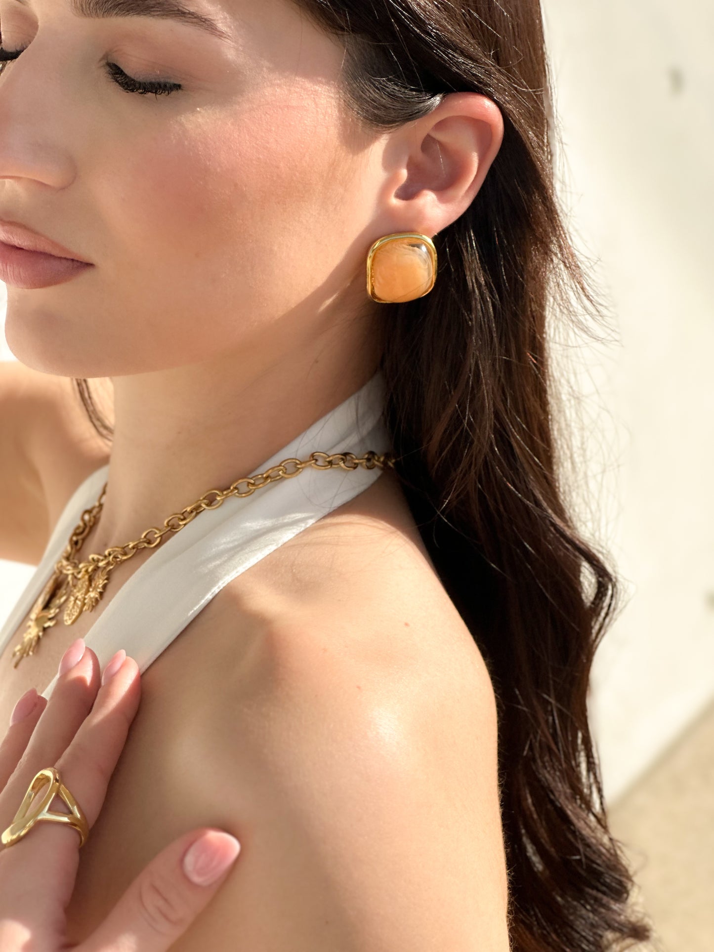 “Golden Peach” earrings