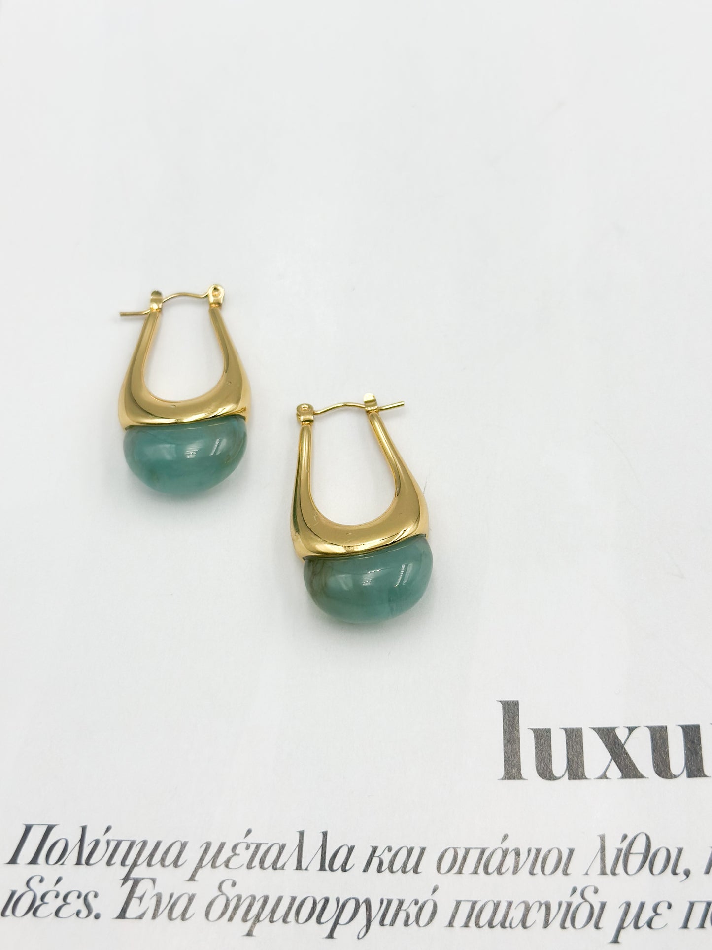 “Emerald glow” Hoops