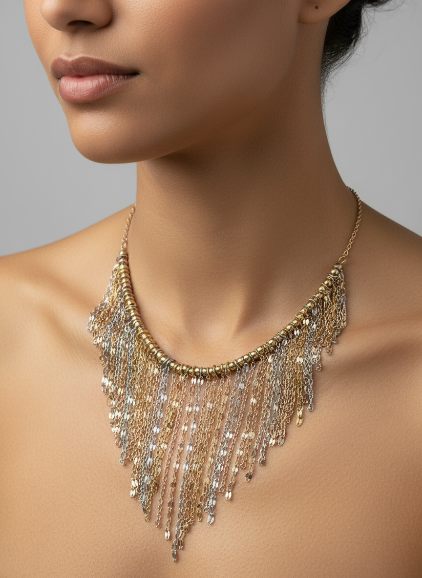 “Silver Cascade” necklace