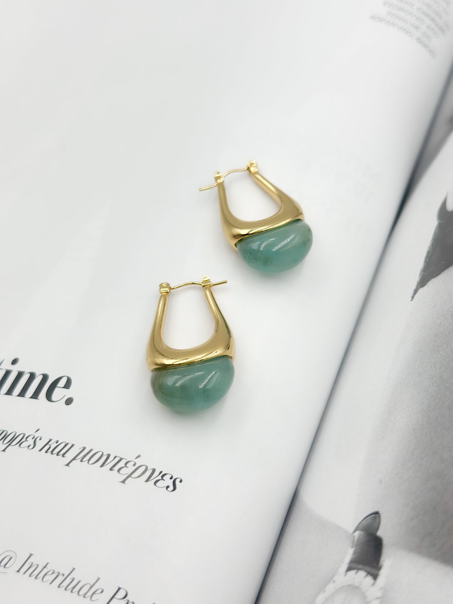 “Emerald glow” Hoops