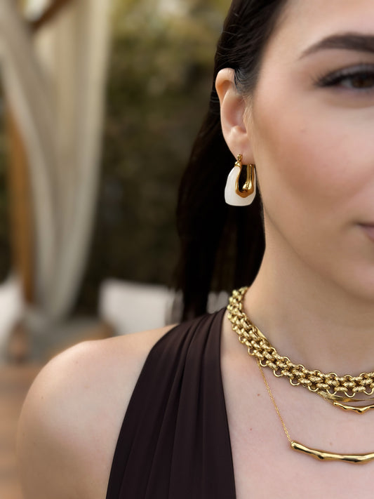 Ivory Luxe Hoops