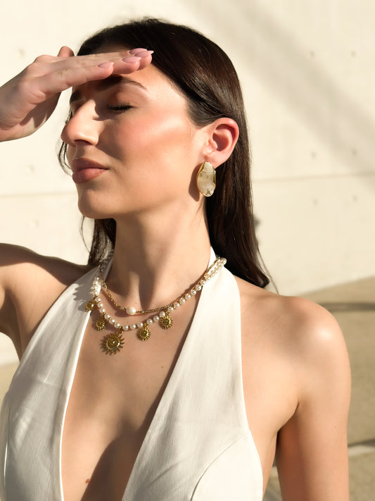 “Whisper of white” earrings