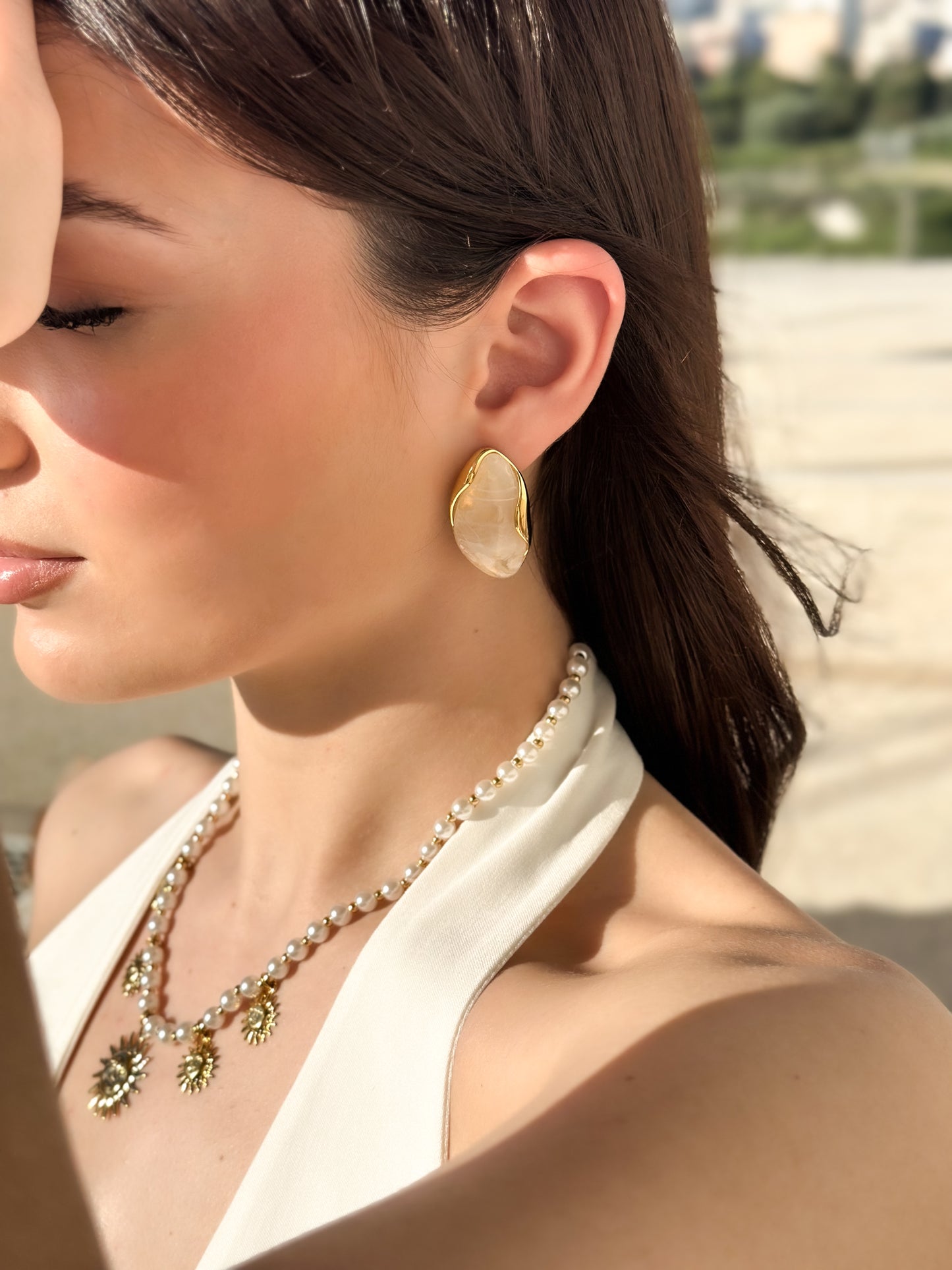 “Whisper of white” earrings
