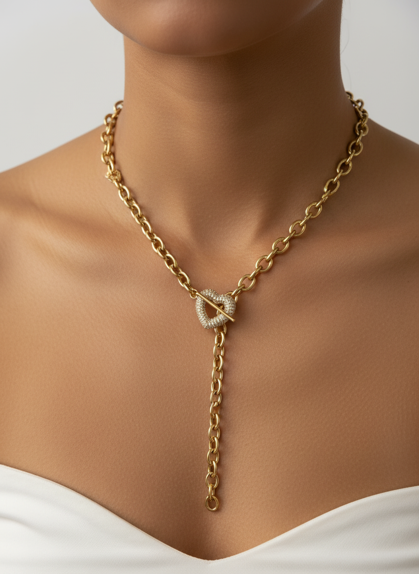 “Heartlock Shine” Necklace