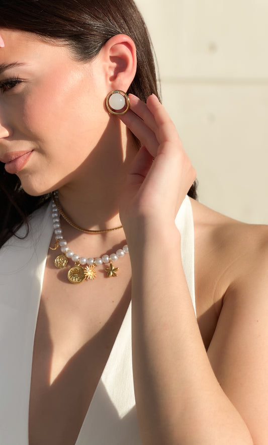 “Moonlight Circle” earrings