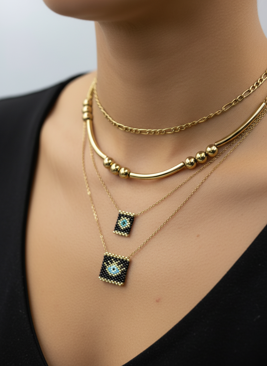 “Miyuki eye” necklace