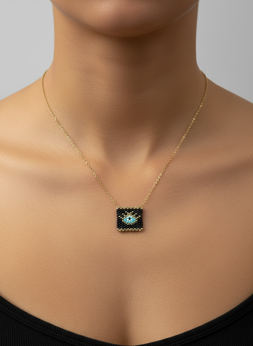 “Miyuki eye” necklace