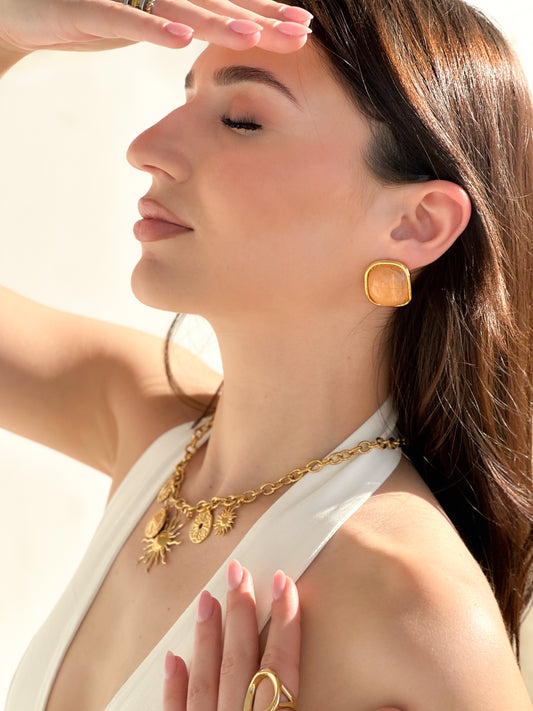 “Golden Peach” earrings