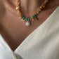 Coral & Turquoise Seashell Necklace
