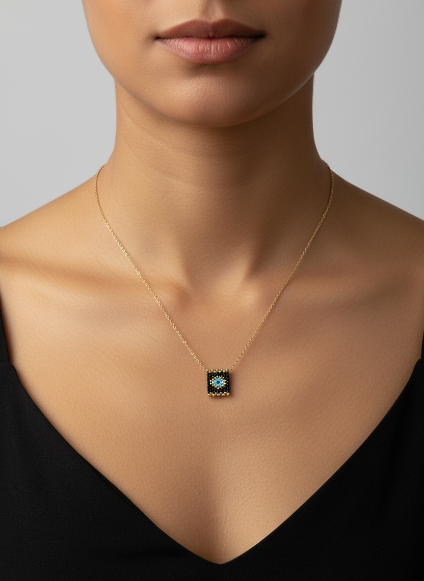 “Miyuki eye” necklace